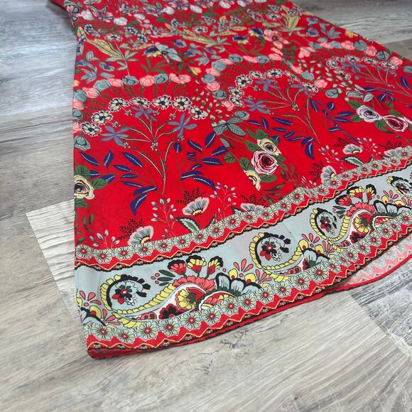 Alice + Olivia Red Floral Mini Dress Size 14 Boho Sleeveless Sundress - Picture 5 of 11